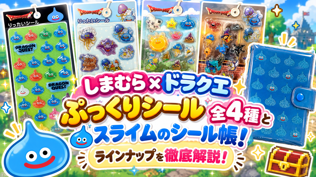 【しまむら×ドラクエ】ぷっくりシール全4種とスライムのシール帳！ラインナップを徹底解説！
